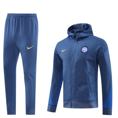 24/25 Inter Milan Blue Hoodie Full Zipper Jacket +Long Pants