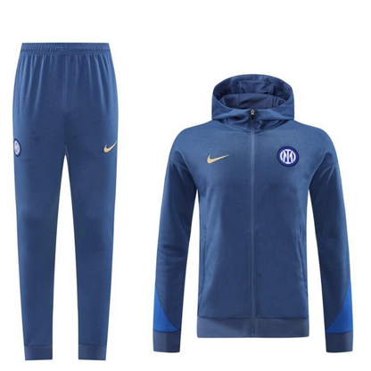 24/25 Inter Milan Blue Hoodie Full Zipper Jacket +Long Pants