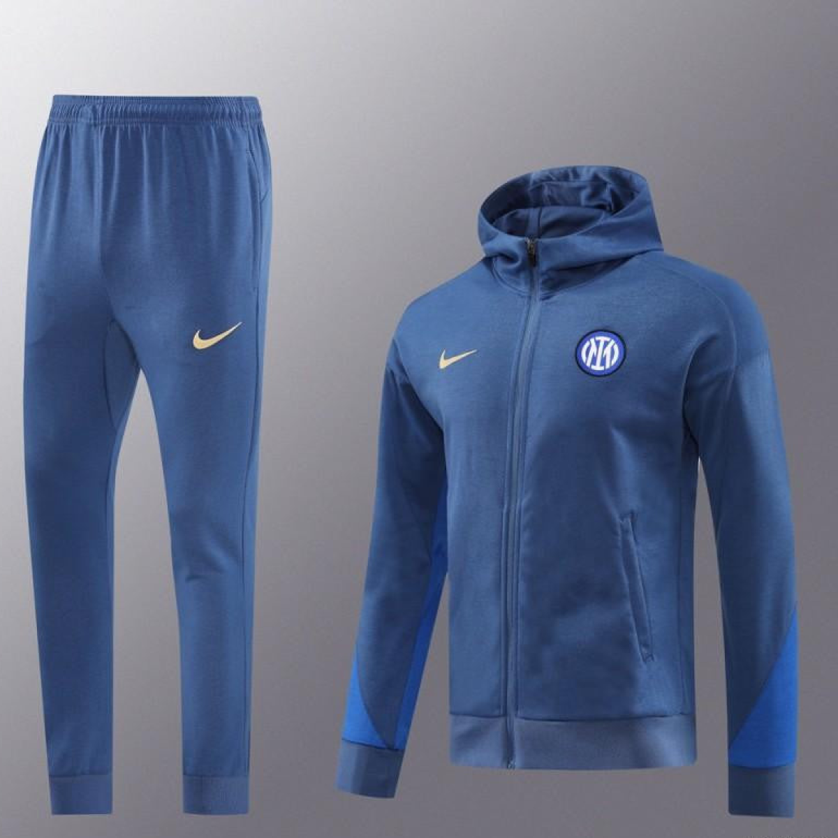 24/25 Inter Milan Blue Hoodie Full Zipper Jacket +Long Pants