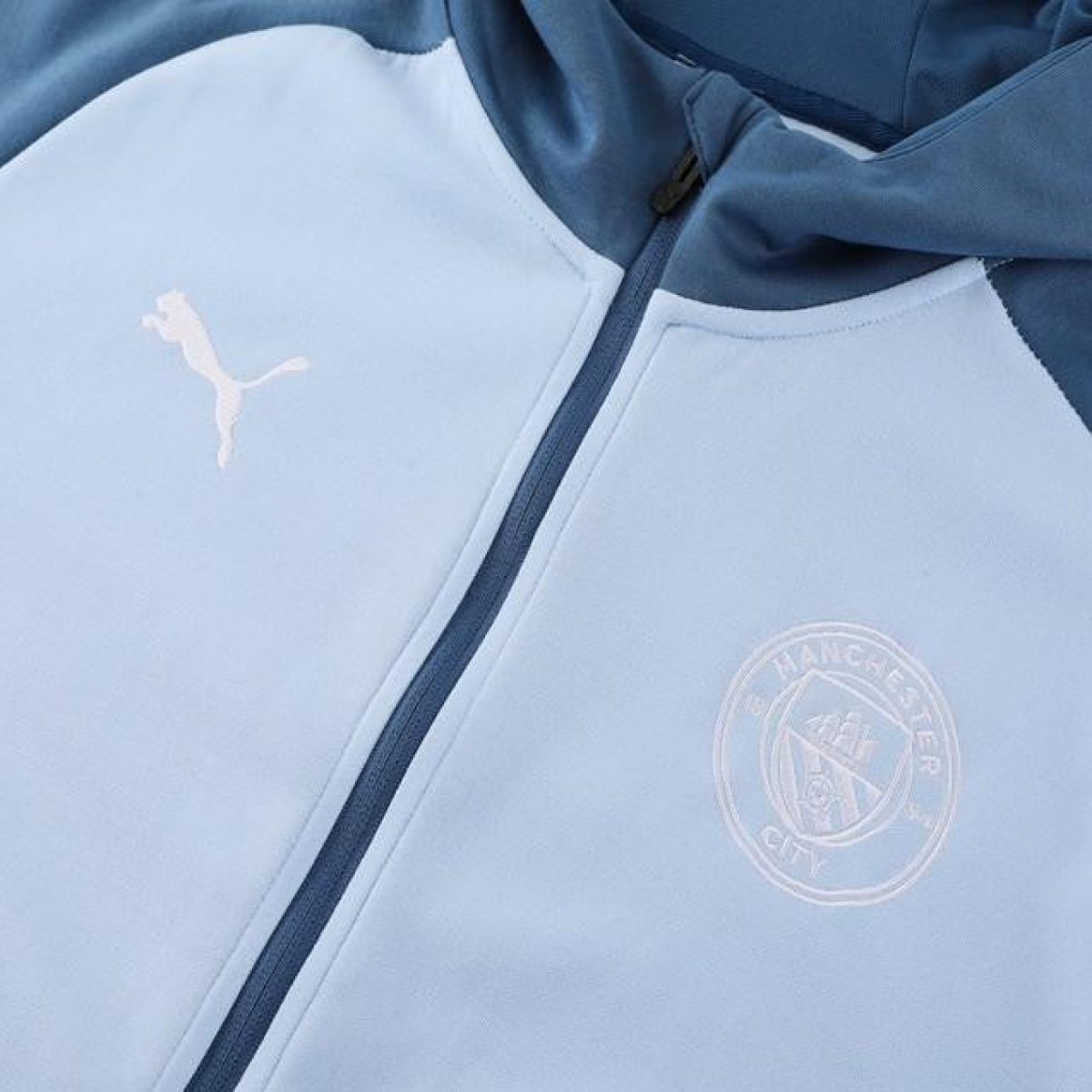 24/25 Manchester City Light Blue Hoodie Full Zipper Jacket +Long Pants