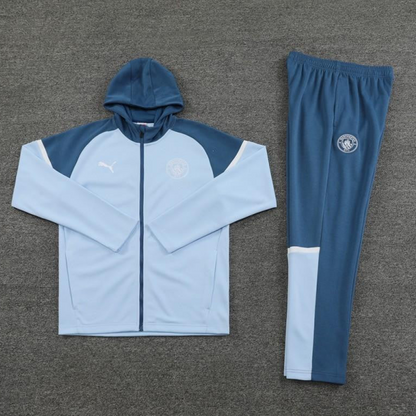 24/25 Manchester City Light Blue Hoodie Full Zipper Jacket +Long Pants