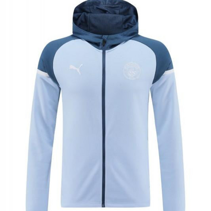 24/25 Manchester City Light Blue Hoodie Full Zipper Jacket +Long Pants