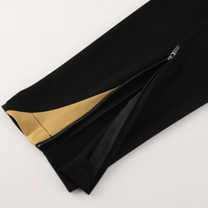 24/25 Nike Black/Golden Half Zipper Jacket+Long Pants