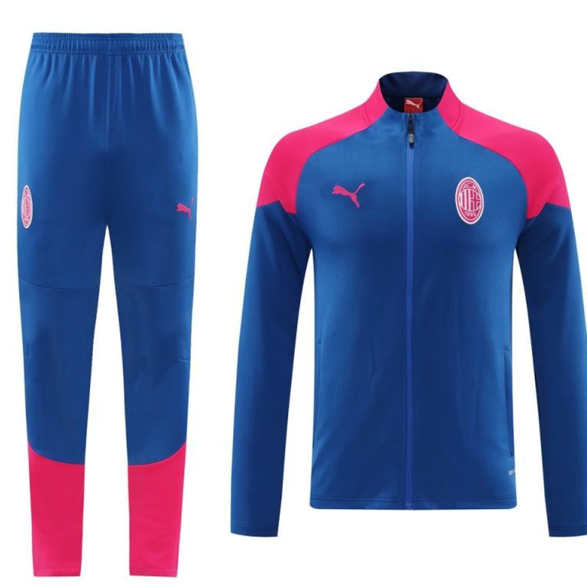 24/25 AC Milan Blue/Red Full Zipper Jacket +Long Pants