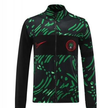 2024 Nigeria Black/Green Full Zipper Jacket +Long Pants