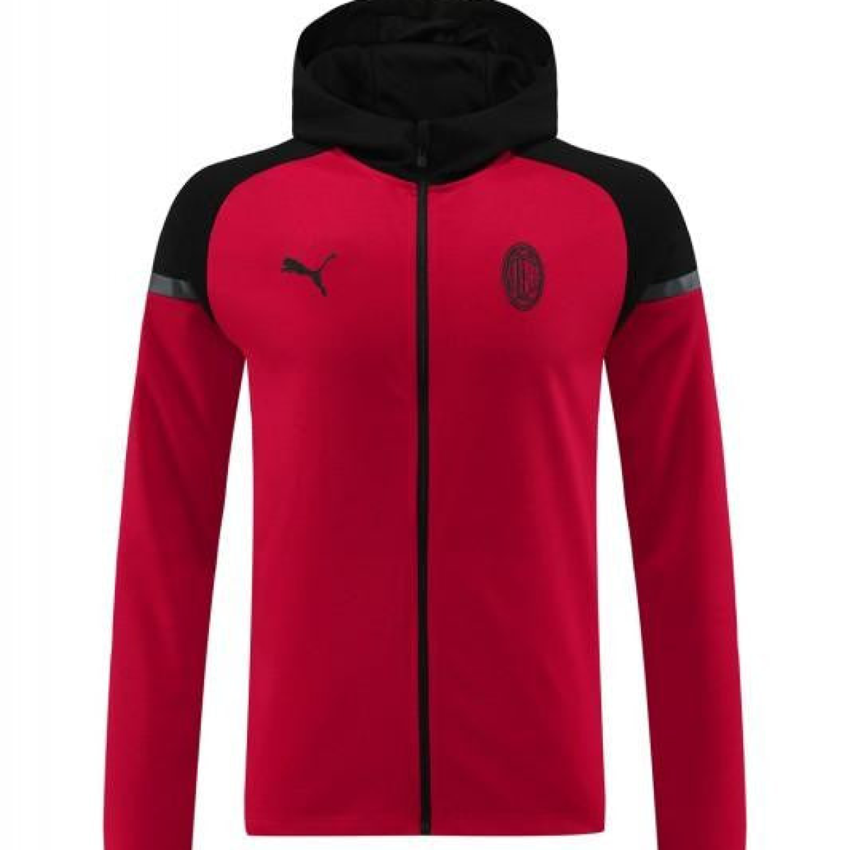 24/25 AC Milan Red/Black Hoodie Full Zipper Jacket +Long Pants