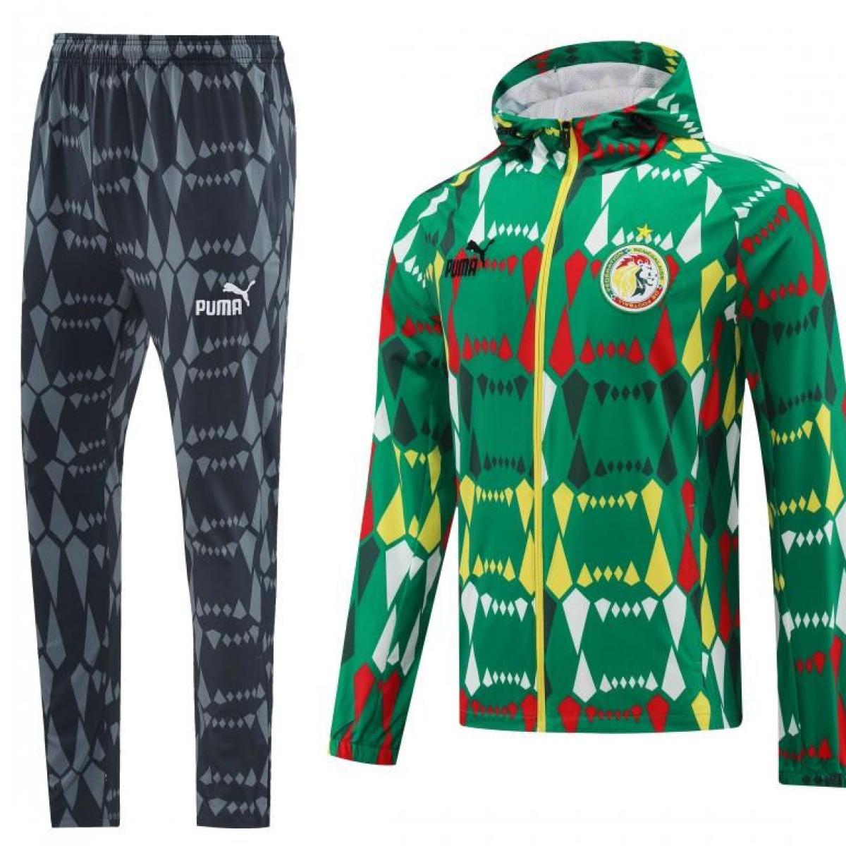 2024 Senegal Green Hoodie Full Zipper Jacket +Long Pants