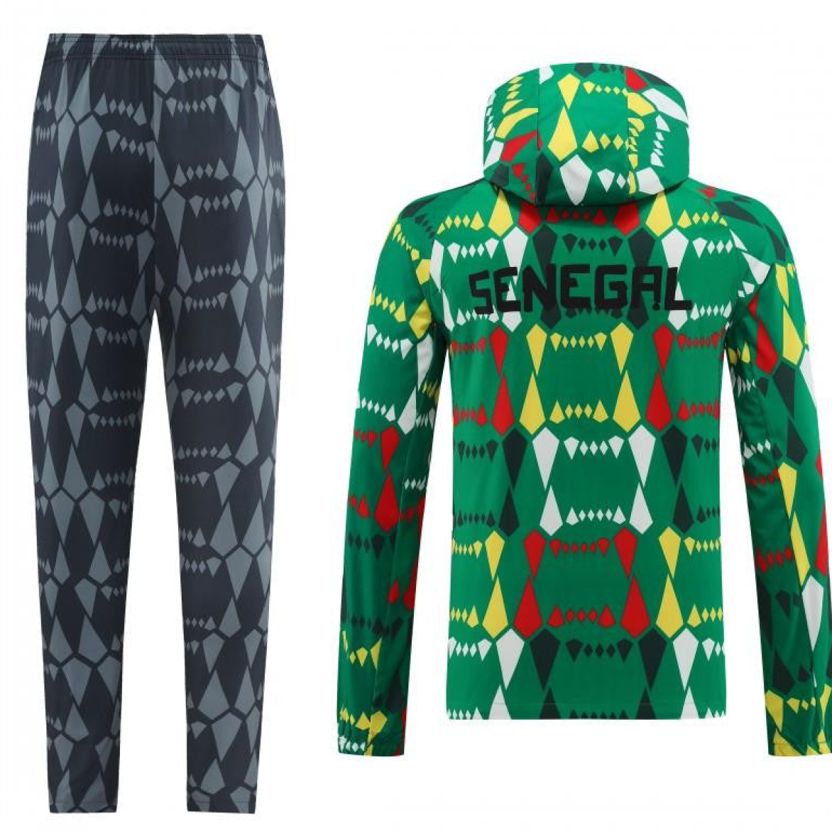 2024 Senegal Green Hoodie Full Zipper Jacket +Long Pants