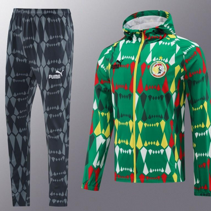2024 Senegal Green Hoodie Full Zipper Jacket +Long Pants