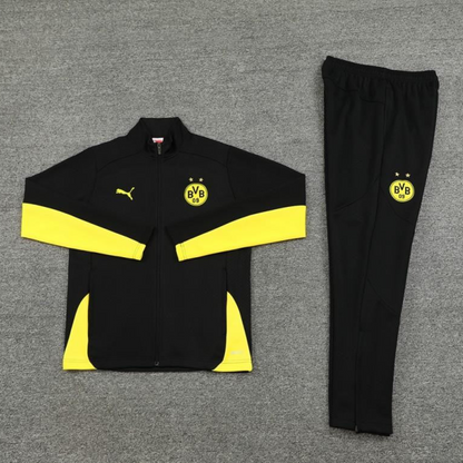 24/25 Borussia Dortmund Black/Yellow Full Zipper Jacket +Long Pants