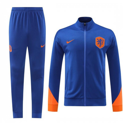 2024 Netherlands Blue Full Zipper Jacket +Long Pants
