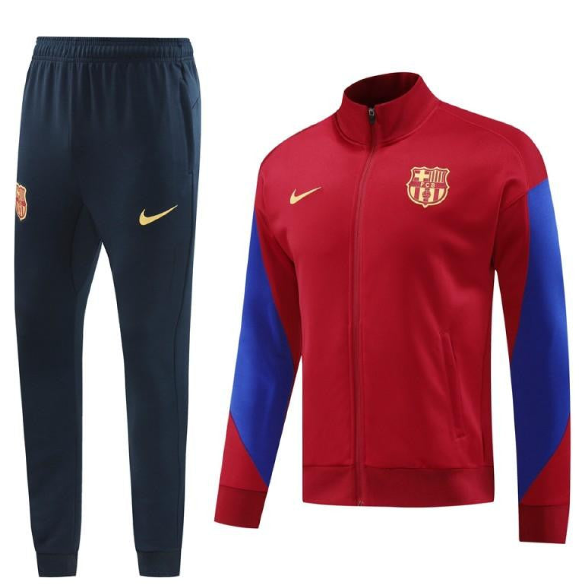 24/25 Barcelona Red Full Zipper Jacket +Long Pants
