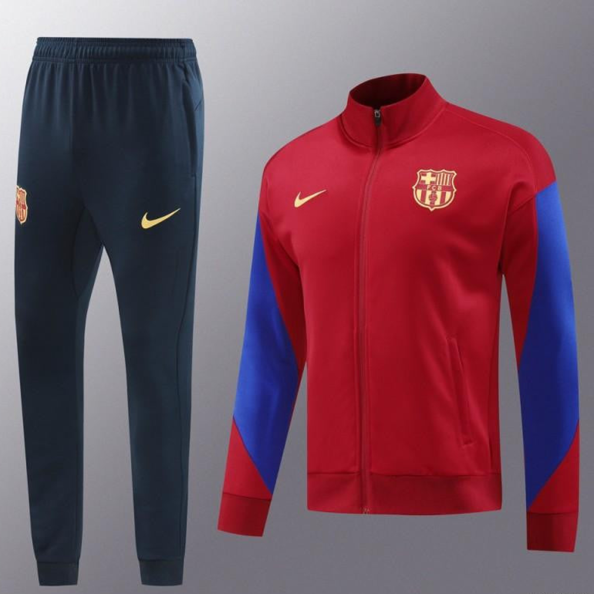 24/25 Barcelona Red Full Zipper Jacket +Long Pants