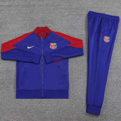 24/25 Barcelona Blue/Red Full Zipper Jacket +Long Pants