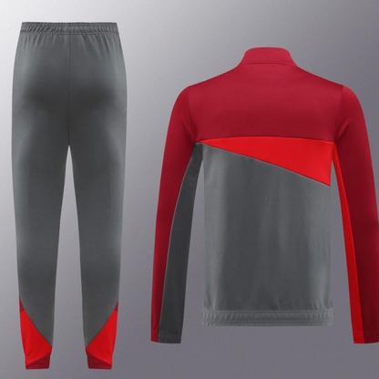 24/25 AC Milan Red/Grey Full Zipper Jacket +Long Pants