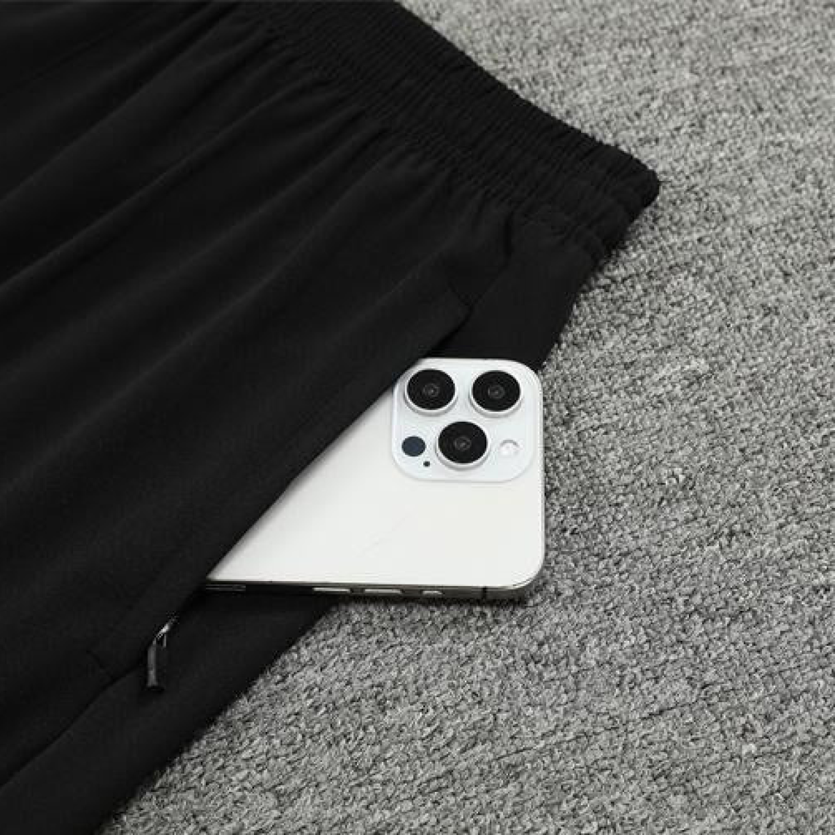 Player Version 2024 France Black Half Zipper Jacket+Long Pants