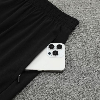 Player Version 2024 France Black Half Zipper Jacket+Long Pants