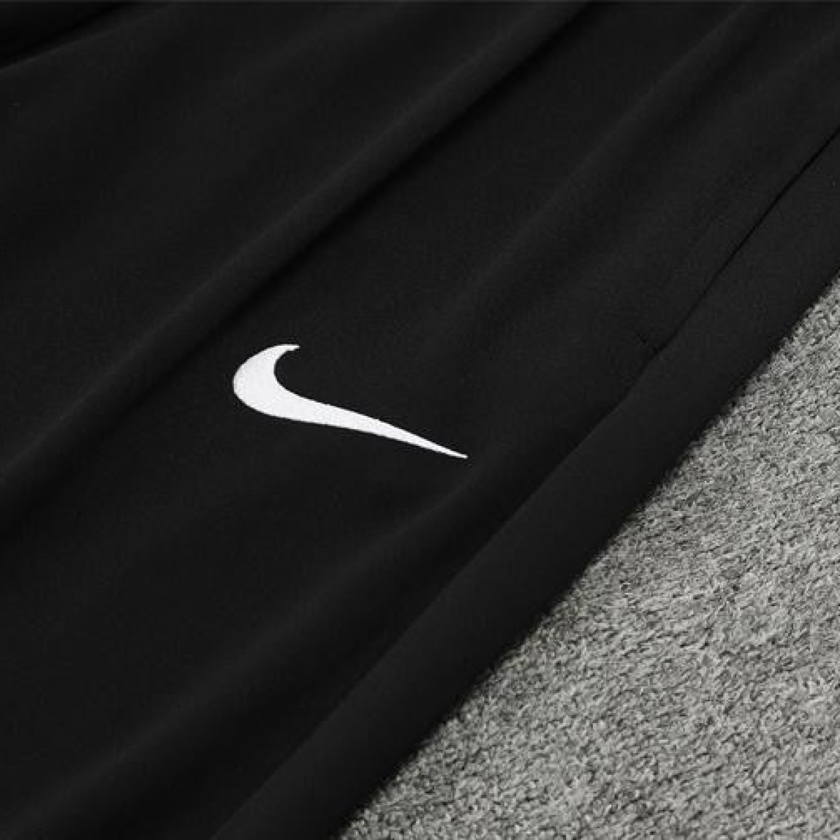 Player Version 2024 France Black Half Zipper Jacket+Long Pants