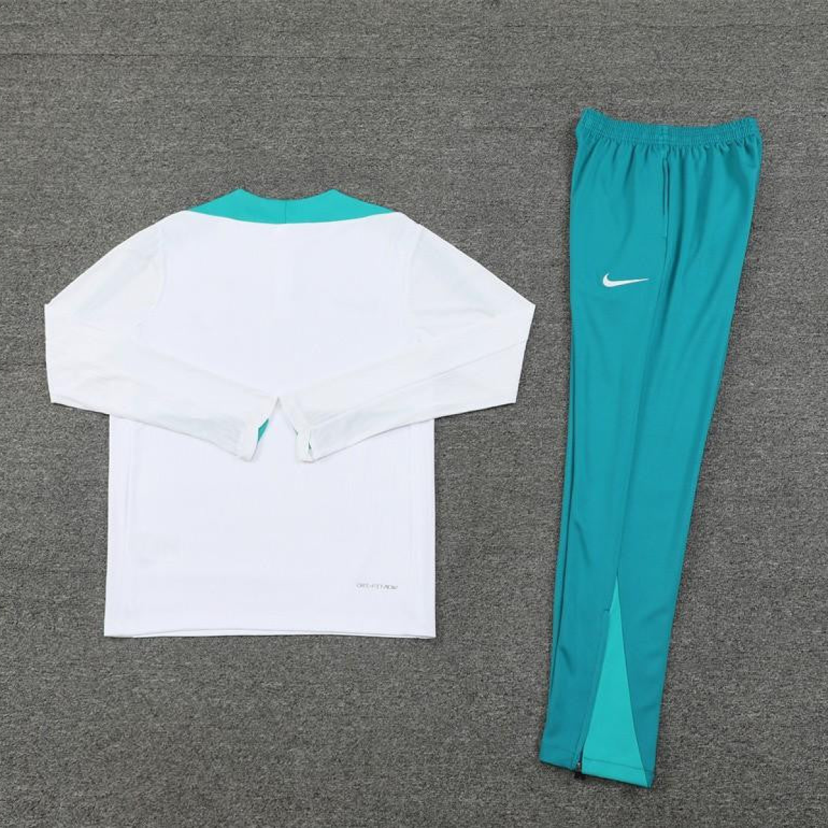2024 Portugual White Half Zipper Jacket+Long Pants