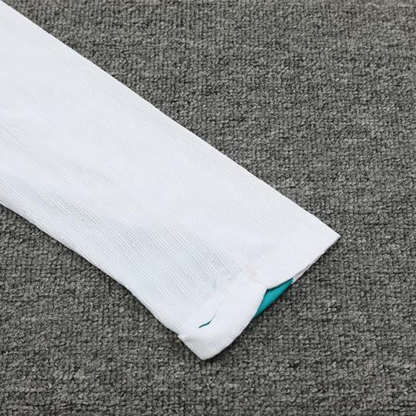 2024 Portugual White Half Zipper Jacket+Long Pants