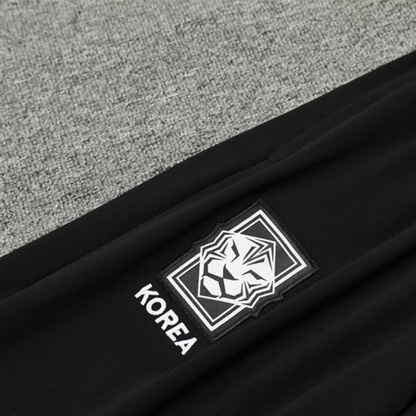 2024 South Korea Grey Half Zipper Jacket+Long Pants