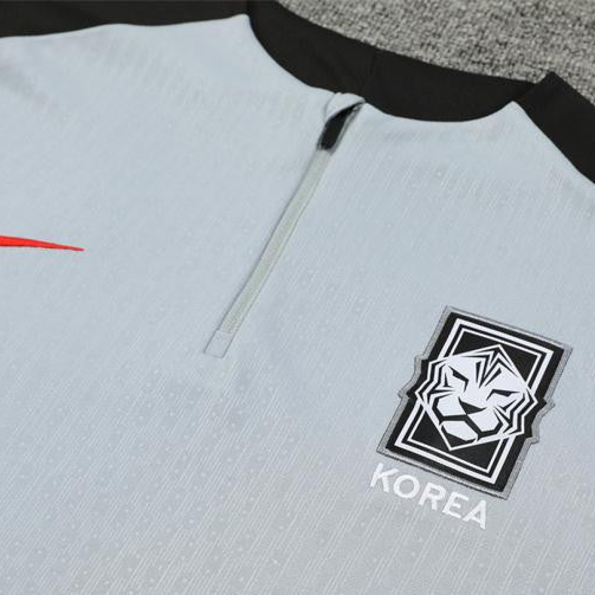 2024 South Korea Grey Half Zipper Jacket+Long Pants