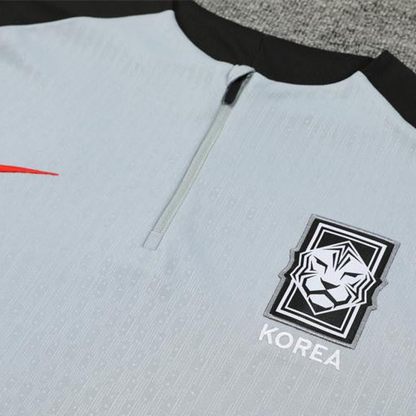 2024 South Korea Grey Half Zipper Jacket+Long Pants