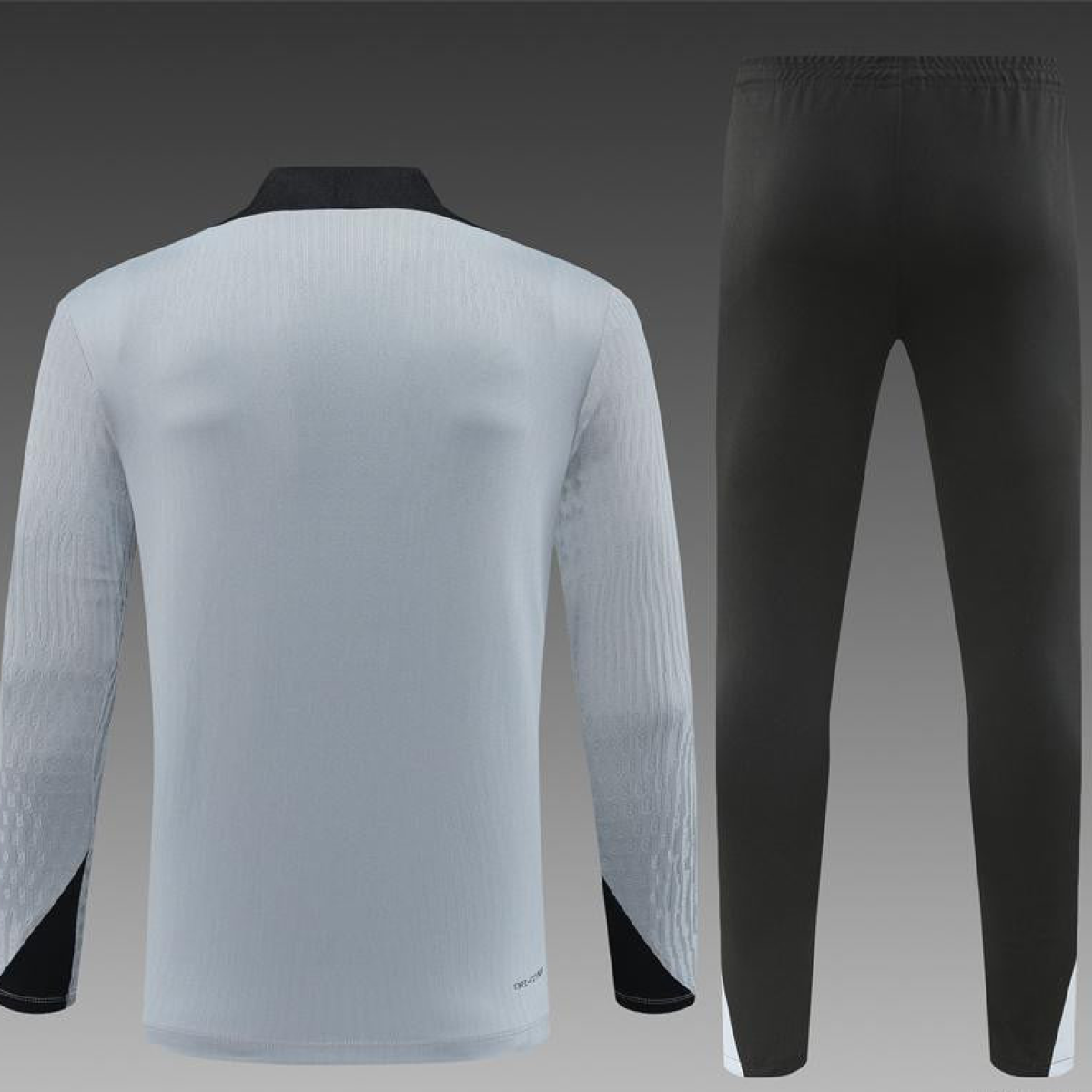 2024 South Korea Grey Half Zipper Jacket+Long Pants