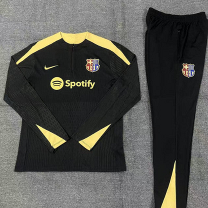 24/25 Kids Barcelona Black Half Zipper Jacket+Long Pants