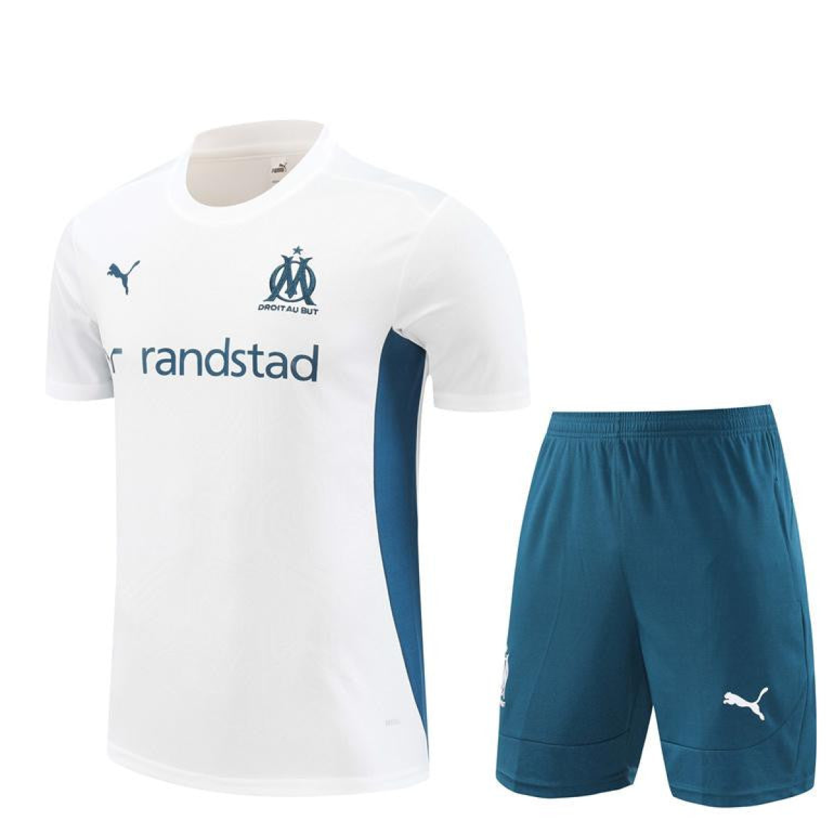 24/25 Olympique Marseille White Short Sleeve Jersey+Shorts