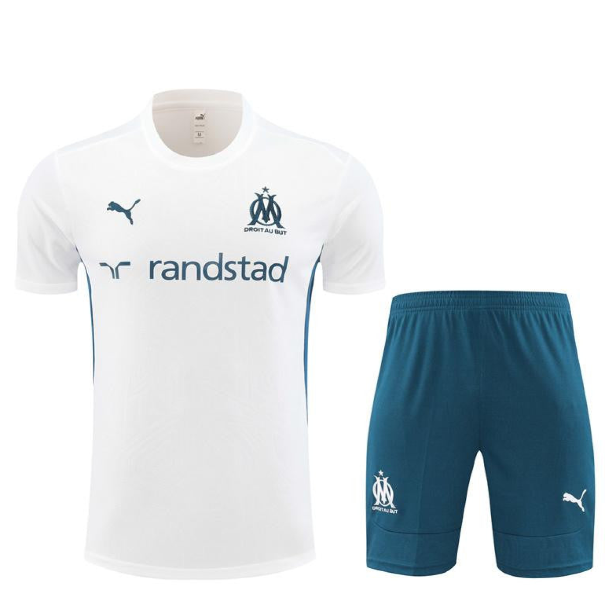 24/25 Olympique Marseille White Short Sleeve Jersey+Shorts