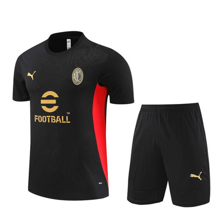 24/25 AC Milan Black Short Sleeve Jersey+Shorts