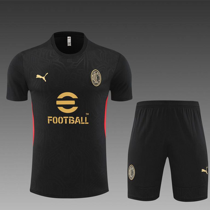 24/25 AC Milan Black Short Sleeve Jersey+Shorts