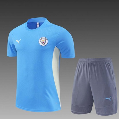 24/25 Manchester City Sky Blue Short Sleeve Jersey+Shorts