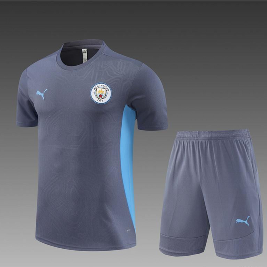 24/25 Manchester City Blue White Short Sleeve Jersey+Shorts