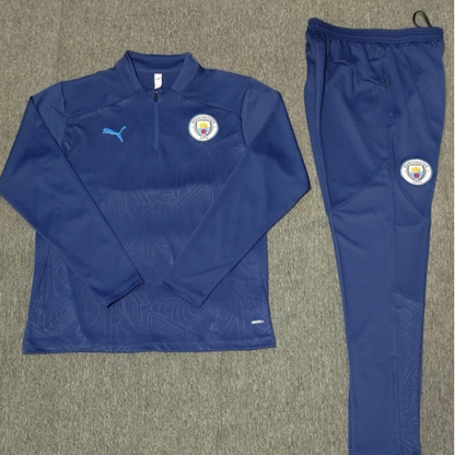 24/25 Kids Manchester City Navy Half Zipper Jacket+Long Pants