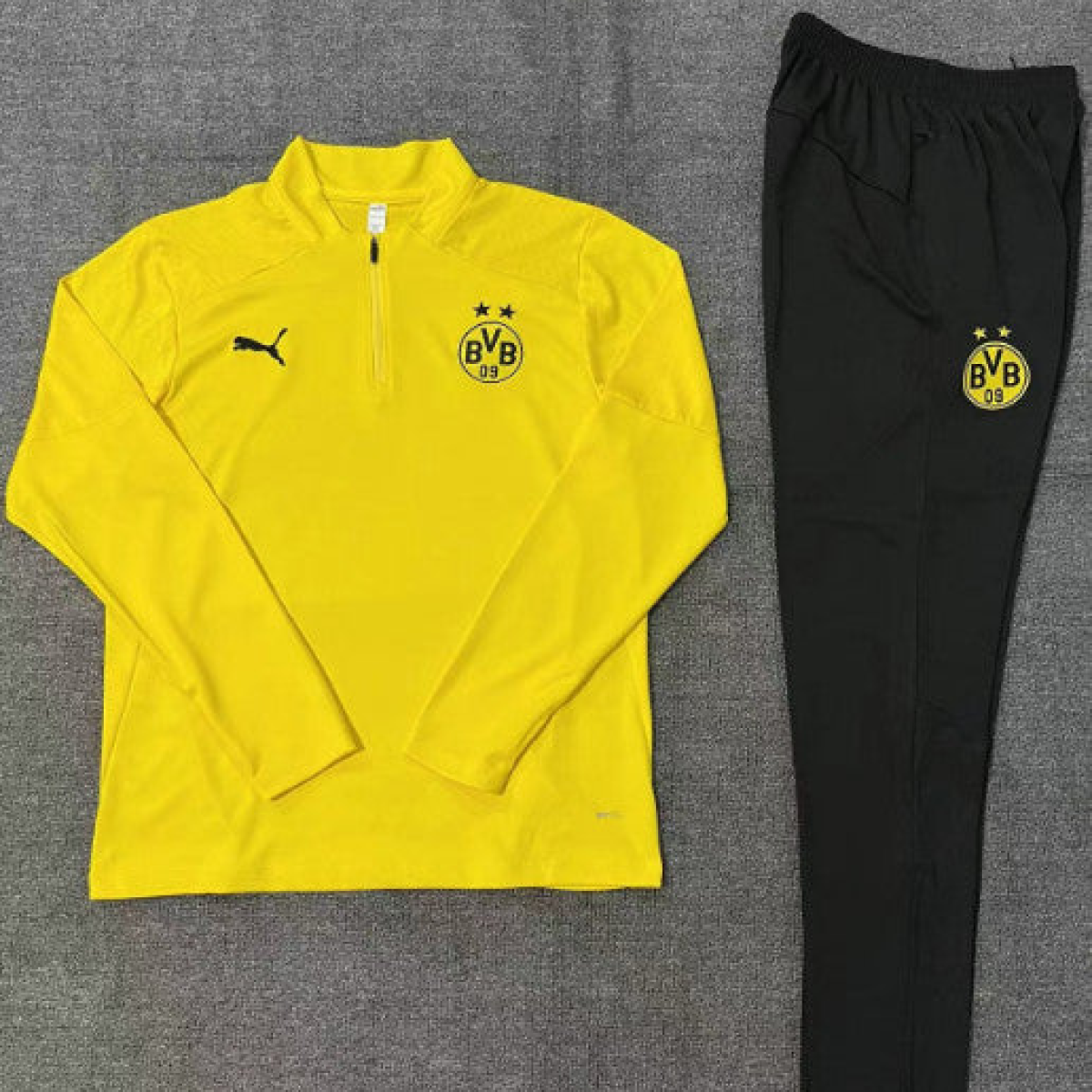 24/25 Kids Borussia Dortmund Yellow Half Zipper Jacket+Long Pants