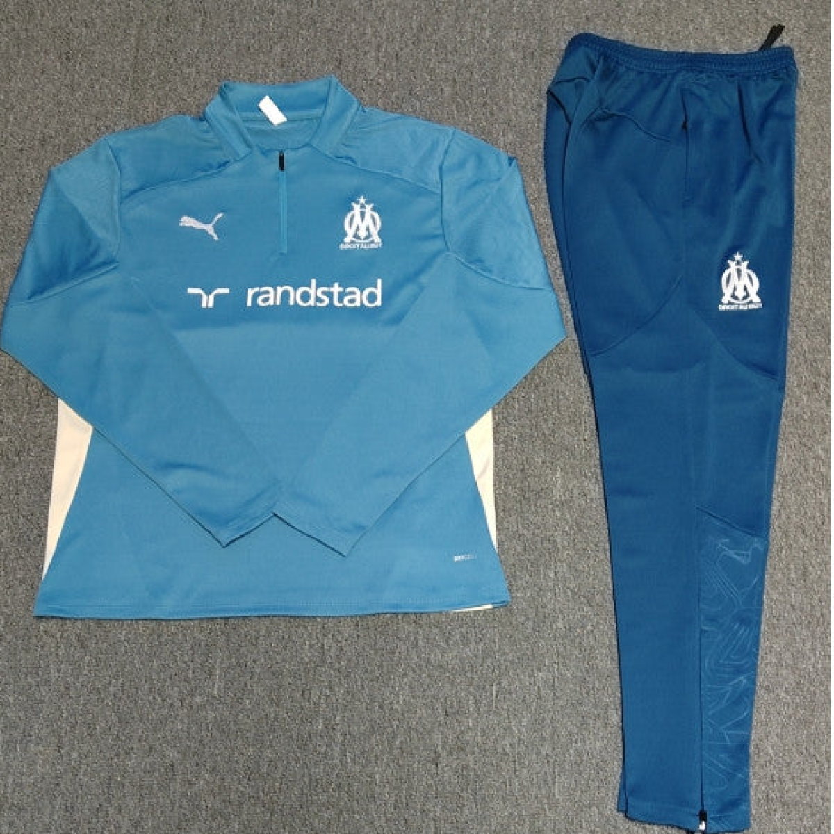 24/25 Kids Olympique Marseille Lake Green Half Zipper Jacket+Long Pants