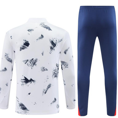 24/25 PSG White Camouflage Navy Half Zipper Jacket+Long Pants