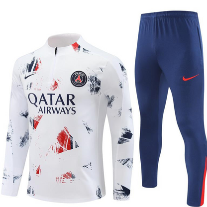 24/25 PSG White Camouflage Navy Half Zipper Jacket+Long Pants