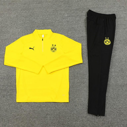 24/25 Borussia Dortmund Yellow Half Zipper Jacket+Long Pants