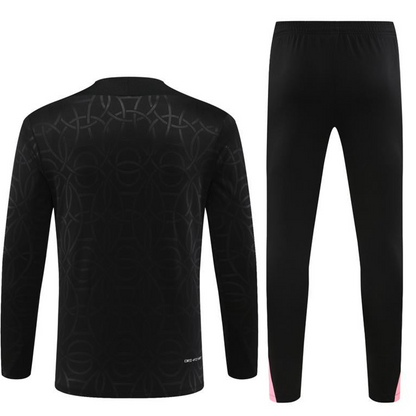 24/25 PSG Jordan Black Steel Seal Half Zipper Jacket+Long Pants