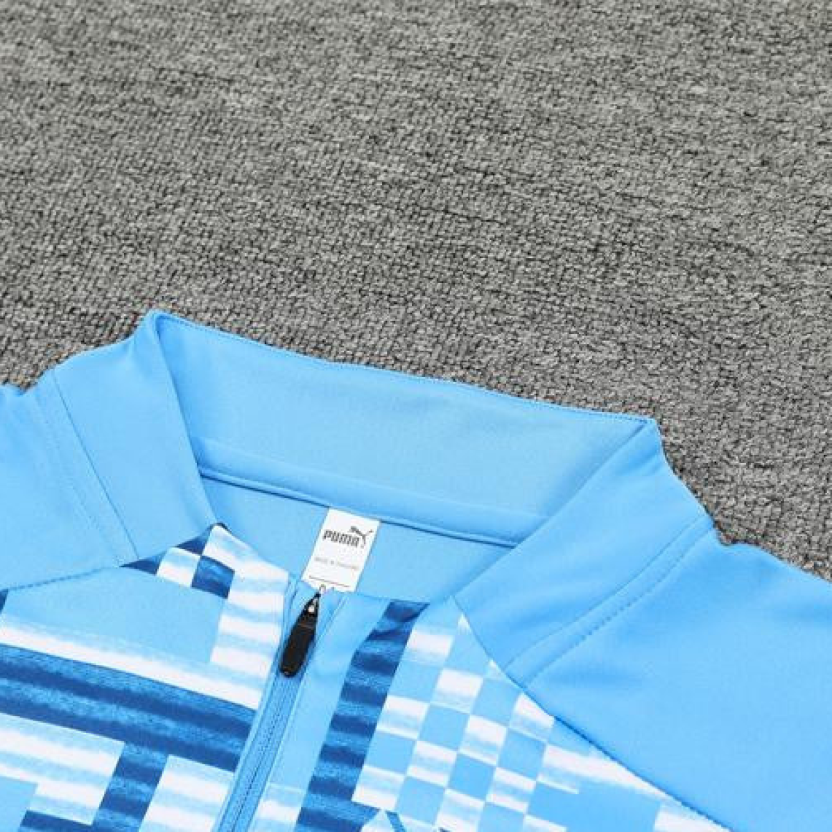24/25 Olympique Marseille Blue Camouflage Half Zipper Jacket+Long Pants