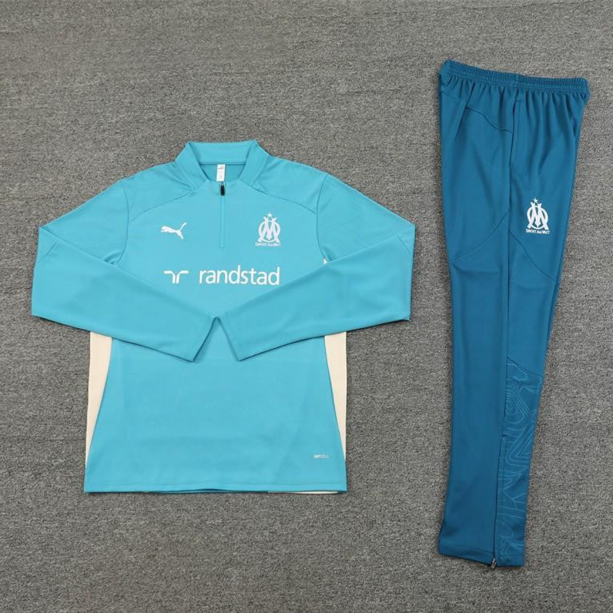 24/25 Olympique Marseille Lake Green Half Zipper Jacket+Long Pants