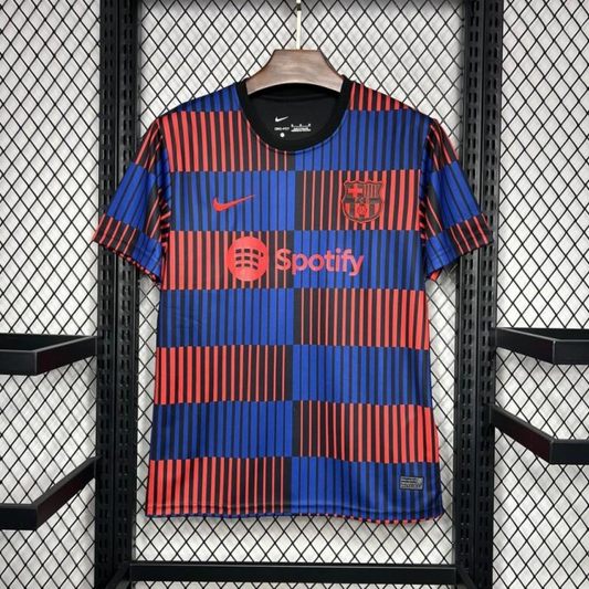 24/25 Barcelona Pre-Match Red/Blue Stripe Jersey