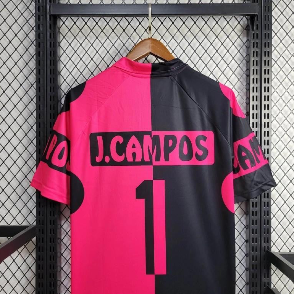 Retro 1998 Mexico CAMPOS 1 Home Black Pink Jersey