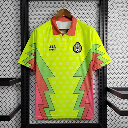 Retro 1995 Mexico CAMPOS 9 Home Yellow Jersey