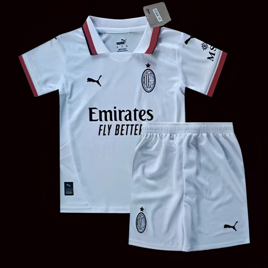 24/25 Kids AC Milan Away  White Jersey