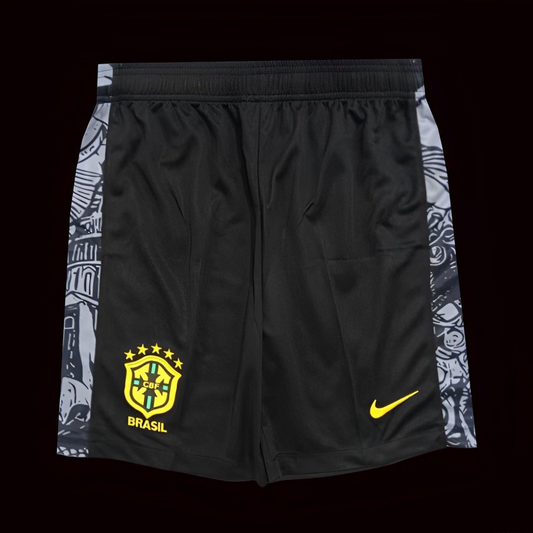 2024 Brazil Copa America Black Grey Goalkeeper Shorts