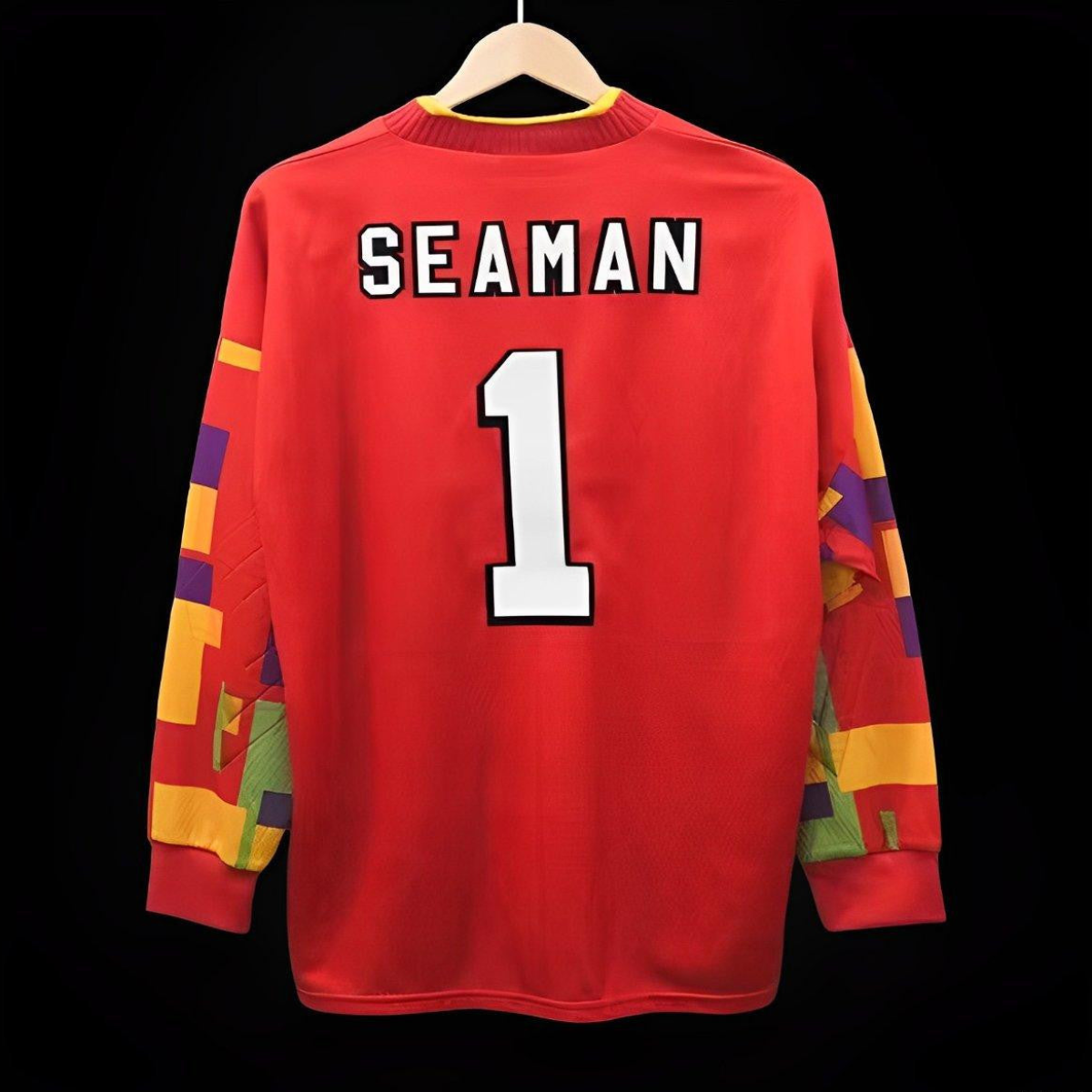 Retro 1996 England Red Goalkeeper Long Sleeve Jersey